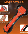 SINSEN car safety hammer set of 2 with orange non-slip handle and solid hammer head
