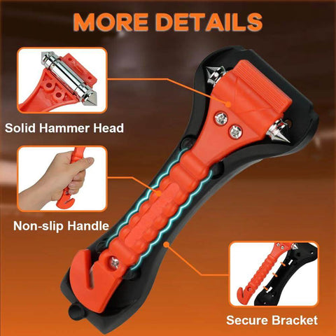 SINSEN car safety hammer set of 2 with orange non-slip handle and solid hammer head
