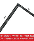 Pro Grade L Shaped Rafter Square With Solid One Piece Construction In Tempered Steel 24 Inch Length Octagonal Measuring Scale