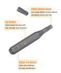 Close-up of a 10 Piece Torx Bit Set T8H Magnetic 6 Point Star Heads With Five Thirty Two Inch Hex Shank 28mm Length S2 Steel