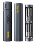 Sleek Pocket Capsule Cordless Electric Screwdriver Kit With Deluxe Extra Bit Holder And Storage Pouch. Compact design with bit holder.