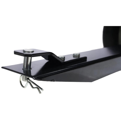 Close-up of hitch attachment on Beefed Up Heavy Duty Steel Dump Cart For Trailers 750 Lbs Capacity 22 Cubic Feet With 2 In 1 Dumping System