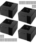 Heavy Duty 3 Way Corner Brackets Set For DIY Workbench And Work Table Fits 4x4 And 2x4 Lumber Right Angle Corner Brackets With Pre Drilled Holes Easy Install Black Great For Garage Shop And Home Projects, includes 64 screws.