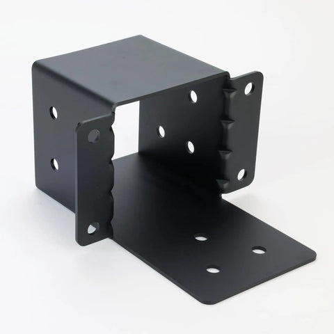 Beefed Up 6x6 Pergola Brackets Set With Inner 5.51 Inch Square, Carbon Steel 3/16 Inch Thick, Corner Support And Three Way Fixing For DIY Post And Beam Connections In Outdoor Gazebos Log Cabins Sunrooms Carports And Deck Railing