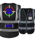 Custom High Reflective Safety Vest For Men And Women Slick Hi Vis Poly Blend Workwear With Bright Strips Tough Construction Gear For Solid Crews And Rig Shifts, featuring front pockets and logos.