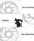 Heavy Duty Mechanical Disc Brake Set For Mountain Bike Front And Rear with dual rotors and durable aluminum calipers.