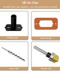 Rock Solid Hidden Floating Shelf Brackets 8 Pack Black Heavy Duty Metal Wall Mounts with drilling and routing jigs.