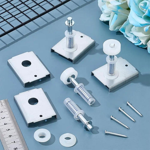 Seventeen Piece Bifold Door Repair Kit With Top Pivot And Guide Wheel Carbon Steel Screws Easy Install Folding Closet Doors Hardware