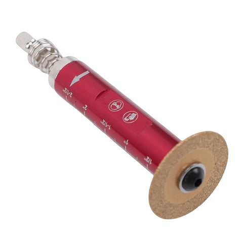 Adjustable Inside Pipe Cutter for PVC ABS and Plastic Pipes 6 to 105mm with Quarter Inch Connection Rod, red handle, angled view
