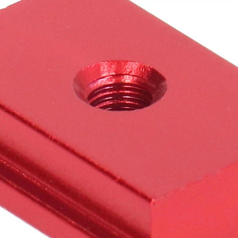 Close-up of M6 Threaded Woodworking T Nut for 30 Series Aluminum Profiles Sliding Slot Nut in red finish, showing threaded hole.
