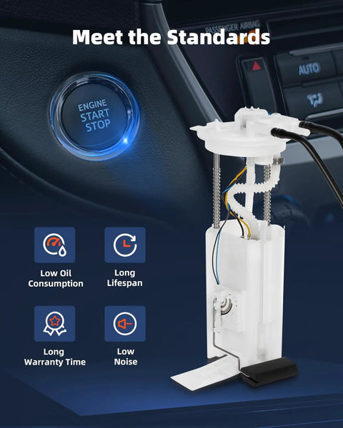 Fuel Pump Replacement E4039M For 2012 To 2015 Chevy Equinox 2.4L And 2012 To 2015 GMC Terrain 2.4L shown with fuel module details