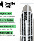 Heavy Duty Ironing Board Cover And Pad With Silicone Coating, Heat Resistant Up To 400 Degrees, Thick Padding, Silver 15x54