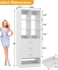 Closet System Organizer With 6 Cube Compartments And 3 Drawers Freestanding Wardrobe Module With Shoe Shelf dimensions