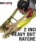 2 Inch By 1 Foot Flat Hook Beefy Replacement Ends 2 Pack For Heavy Duty 2 Inch Ratchet Straps Up To 10000 Lbs For Flatbed Trucks And Trailers Black And Yellow Polyester Webbing