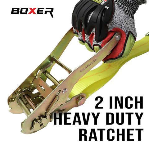 2 Inch By 1 Foot Flat Hook Beefy Replacement Ends 2 Pack For Heavy Duty 2 Inch Ratchet Straps Up To 10000 Lbs For Flatbed Trucks And Trailers Black And Yellow Polyester Webbing