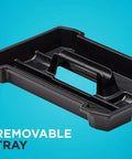 Black removable tray from Tool Box Bundle 19-Inch And 12-Inch Storage Cases With Easy Access Top Lids Removable Clear Compartments