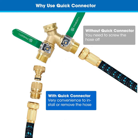 Solid Brass Garden Hose Quick Connect Fittings Three Quarter Inch Thread For Female And Male No Leak Water Hose Connectors