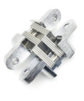 Front view of Stainless Steel Hidden Door Hinge Set, 2 Pieces, 180 Degree Concealed Folding Hinge for Cabinets, Gates, Cupboards.