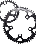110 BCD Aluminum Bike Chainring Set With Pin 5 Bolt Double Round For Road Bikes, 50T 34T; CNC Machined Lightweight Aluminum