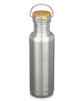 27 Oz Brushed Stainless Steel Water Bottle With Bamboo Lid Leak Proof Reusable Drinkware, sleek design and durable material.