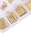 Brass Female Spacers And Screws Assortment Kit 270 Piece Hardware Set In Durable Waterproof Rustproof Brass With Organized Plastic Storage Box Pro Grade brass spacers in plastic box