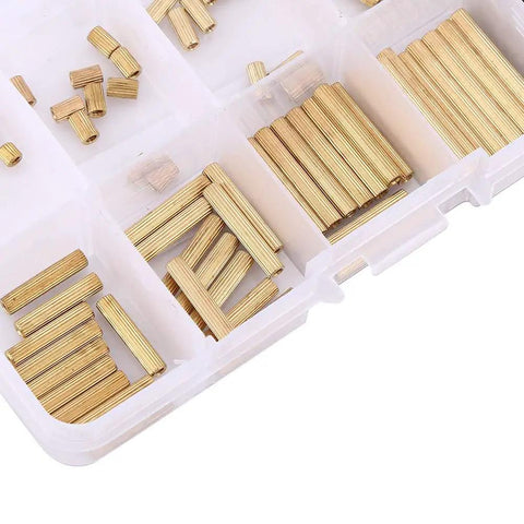 Brass Female Spacers And Screws Assortment Kit 270 Piece Hardware Set In Durable Waterproof Rustproof Brass With Organized Plastic Storage Box Pro Grade brass spacers in plastic box