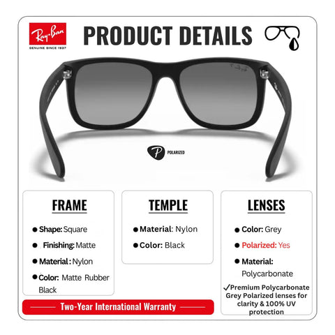 Square Shape Polarized Sunglasses For Men With Light Grey Gradient Lenses Durable Frame Details and Warranty Information