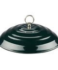 Heavy Duty Metal Weather Shield Dome for Outdoor Bird Feeders, 11.5 Inch, Green, with ring loop