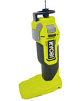Heavy Duty 18V Cordless Oscillating Multi Tool Kit With Badass 28000 Rpm Motor, Built In Led Work Light, Lock On Switch, Takes Standard Bits, Includes Battery And Charger For Serious Diy Renovation And Woodworking side view of Ryobi cordless tool with drill bit
