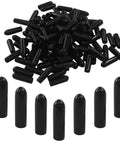 3mm ID Rubber End Caps for Metal Tubing and Bolts Pro Grade Tough Vinyl Flexible Tube Caps shown in black, pack of 100