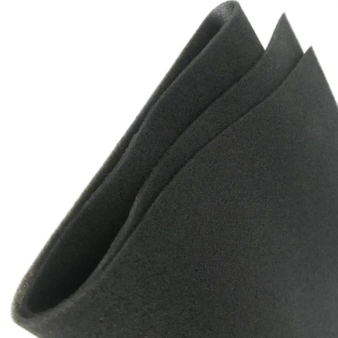 Edge view of 60PPI Air Filter Foam Sheet Black Anti Dust Heavy Duty 5mm Thick Size 2M Long By 1M Wide For DIY Filtration Projects