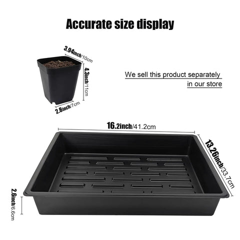 Size display of 4 Inch Square Nursery Pots Kit With 60 Pots And 5 Seed Starter Trays For Germination And Propagation