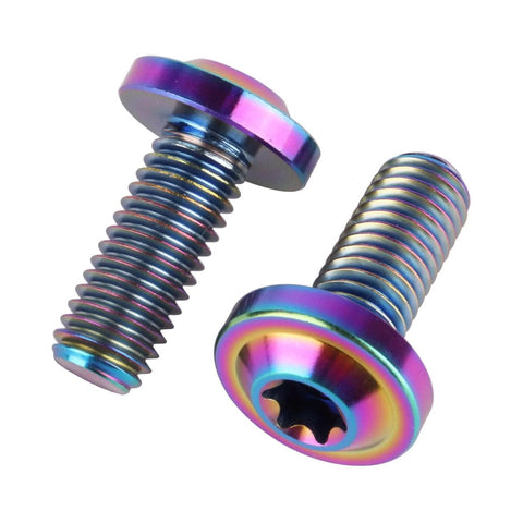 Rainbow Titanium M8x20mm Torx Head Bolts Set Of 4, Grade 5 6AL/4V Titanium Alloy, colorful fasteners for bikes, motors, RC.