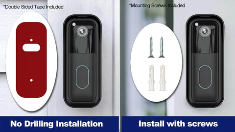 No Drill Doorbell Mount For All New Blink Video Doorbell 2nd Gen Easy Install Bracket with adhesive and screw options.