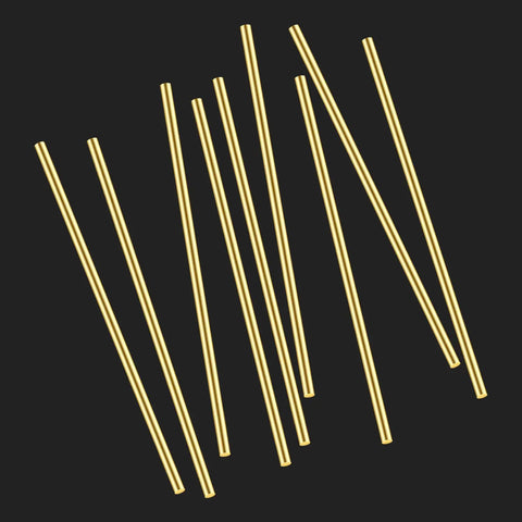 Ten brass rods from a set of Twenty Pieces Brass Rods Three Thirty Second Inch Diameter And Three Point Nine Four Inch Long Brass Round Stock