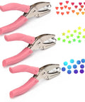 3 Piece Metal Handheld Paper Punch Set With Circle Star Heart Shapes, Durable Non Slip Grip for DIY and Craft Projects