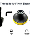 Precision Machined Heavy Duty 5/8 To 1/4 Inch Hex Shank Drill Adapter showing steel construction and connection details for core bits.
