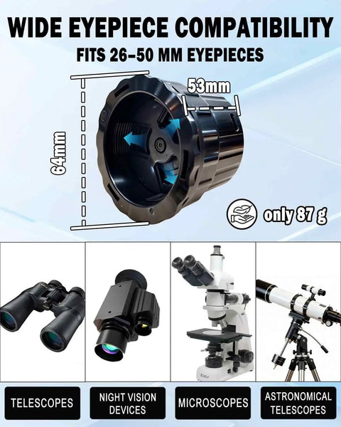 Compatibility chart for Wireless Electronic Eyepiece For Telescopes, 30m WiFi Range, 1080P FHD Real Time Recording, Smart Viewing Companion