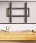 Hide Messy TV Cables Behind The Wall With This In Wall Cable Management Kit 4 Pass Throughs 1 Hole Saw Drill Attachment Two And Three Eighths Inch Hole Easy To Install For Wall Mounted Televisions Durable In Wall Wire Hider installation setup on wall with TV bracket.