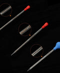 Graduated Dropper Pipettes Kit 3 Pack 0.5ml 1ml 5ml Borosilicate Glass Pipettes With Rubber Squeeze Bulb displayed on black background