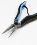 Smooth Jaw Snipe Nose Pliers for Jewelry Making and Crafting, 6.24 Inch Length, ergonomic handle, angled view