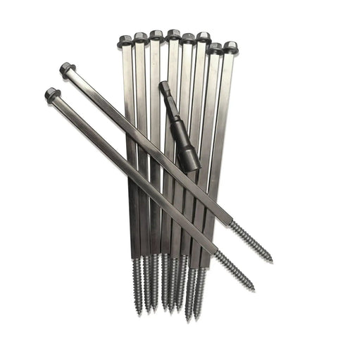 Ten pieces of Eight Inch Gutter Screws With Rust Resistant Coating For Quick Fixes On Six Inch Gutters Pack Of Ten Stainless Steel 304 Screws