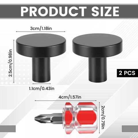 Two Pack Black Cabinet Knobs And Drawer Pulls For Kitchen Dresser And Closet Doors Round Pulls With Easy Install Includes Screwdriver