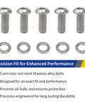 Heavy Duty Titanium Derby Cover Screw Bolt Kit For Street Glide Dyna Softail Ultra Limited And Breakout With Sleek Black Finish, featuring titanium bolts and washers.