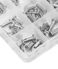12 Sizes 304 Stainless Steel Flat Head Clevis Pins Assortment Kit With Single Hole Pins, T Shape Round Pin Links in box, 96 pieces