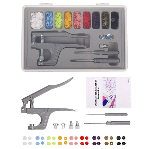 Snap Fastener Kit With Plier Dies Screwdriver Awl And Storage Case Handy 100 Sets Of 12mm Caps In 9 Colors Includes T3 T5 T8 Button Dies