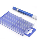 Top Tier Hss Micro Drill Bit Set 21 Piece Metric Range.3 To 1 Mm with blue mini pin vice tool and clear storage case.