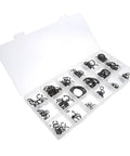 225 Piece Carbon Steel C Shape Retaining Ring Kit External Snap Rings For Shaft Locking And Fastening Includes Individual Compartments