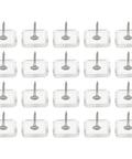 No Drama Nail On Sliders Tough Plastic Floor Savers Keeping Your Hardwood Floors Pristine, pack of 20 clear sliders with iron nails.