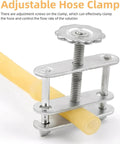 12Pcs Heavy Duty Tube Water Stopper Steel Telescopic Flow Control Tubing Clamps with adjustable screws in use on yellow hose